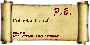 Putnoky Bazsó névjegykártya